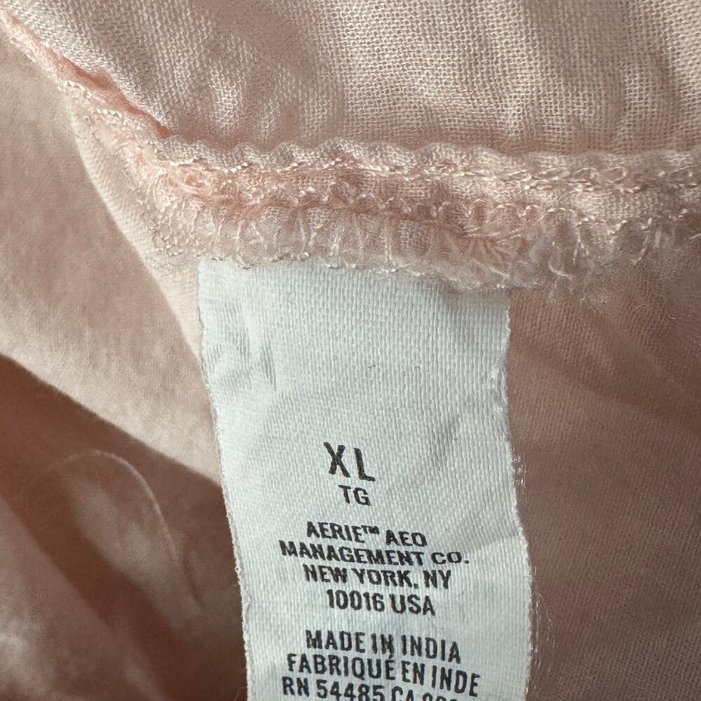 Aerie X-Large Maxi Dress V-Neck Lined Adjustable Spaghetti Straps Textured Pink - Picture 10 of 11